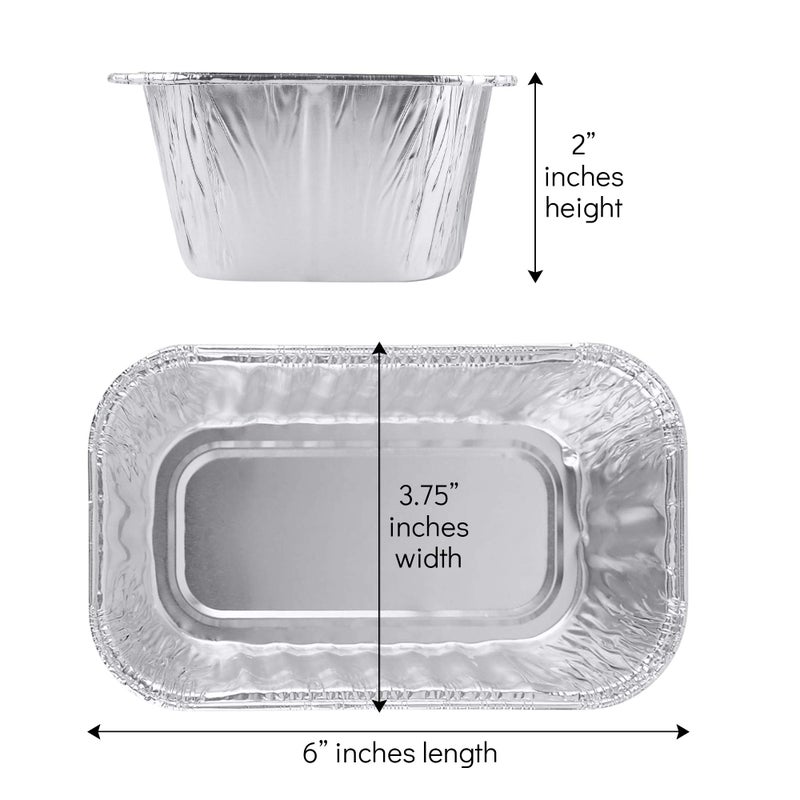 PLASTICPRO [1 Lb 10 Pack Disposable Loaf Pans Aluminum Tin Foil Meal Prep Bakeware - Cookware Perfect for Baking Cakes, Bread, Meatloaf, Lasagna 1 Pound 6'' X 3.75'' X 2'' - Image 2